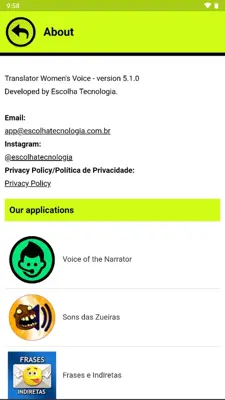 Voz da Mulher do Tradutor android App screenshot 5